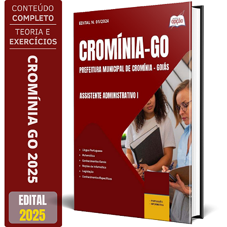 Apostila Prefeitura de Cromínia GO 2025 - Assistente Administrativo I