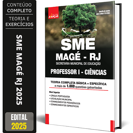 Apostila Concurso Sme Magé Rj 2025 - Professor 1 - Ciências