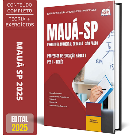 Apostila Prefeitura de Mauá SP 2025 - Professor de Educação Básica II - PEB II - Inglês