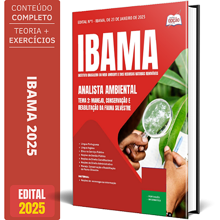 Apostila IBAMA 2025 - Analista Ambiental - Tema 2: Manejo, Conservação e Reabilitação da Fauna Silvestre