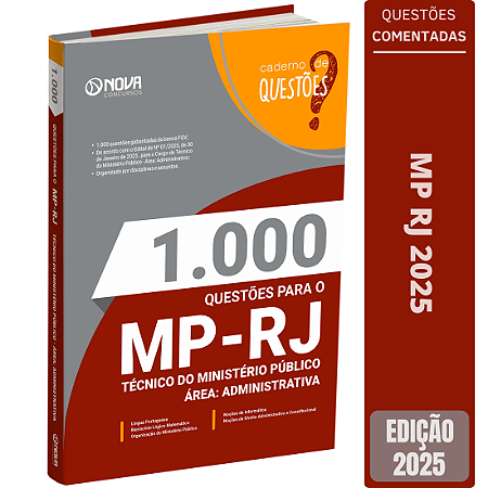 Livro 1.000 Questões Gabaritadas para o MP RJ 2025 - Técnico do Ministério Público - Área: Administrativa