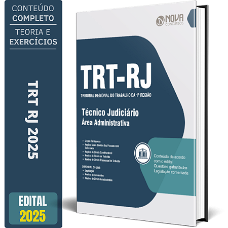 Apostila TRT RJ 2025 - Técnico Judiciário - Área: Administrativa