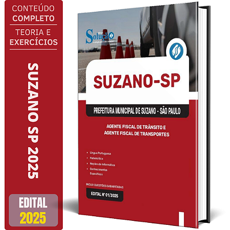 Apostila Prefeitura de Suzano SP 2025 - Agente Fiscal de Trânsito e Agente Fiscal de Transportes
