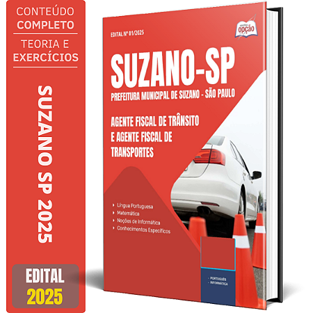 Apostila Prefeitura de Suzano SP 2025 - Agente Fiscal de Trânsito e Agente Fiscal de Transportes