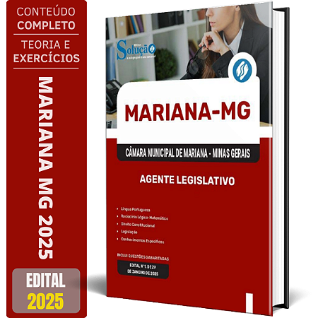 Apostila Câmara de Mariana MG 2025 - Agente Legislativo