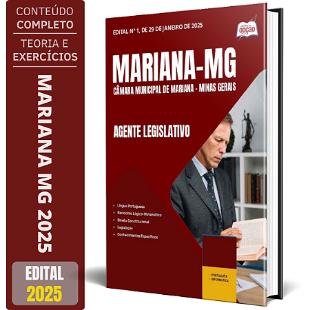 Apostila Câmara de Mariana MG 2025 - Agente Legislativo