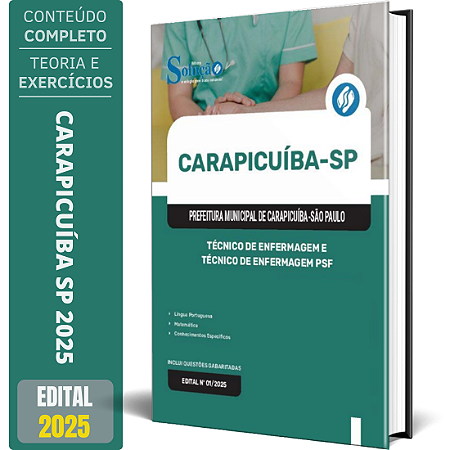 Apostila Prefeitura de Carapicuíba SP 2025 - Técnico de Enfermagem e Técnico de Enfermagem PSF