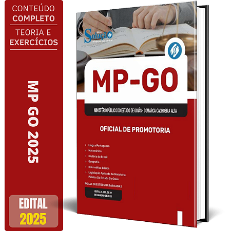 Apostila MP GO (Comarca Cachoeira Alta) 2025 - Oficial de Promotoria