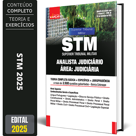 Apostila Concurso STM 2025 - Analista Judiciário Área Judiciária