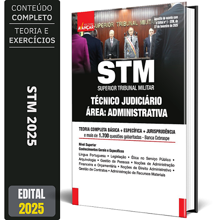 Apostila STM 2025 - Técnico Judiciário – Área Administrativa