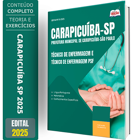 Apostila Prefeitura de Carapicuíba SP 2025 - Técnico de Enfermagem e Técnico de Enfermagem PSF