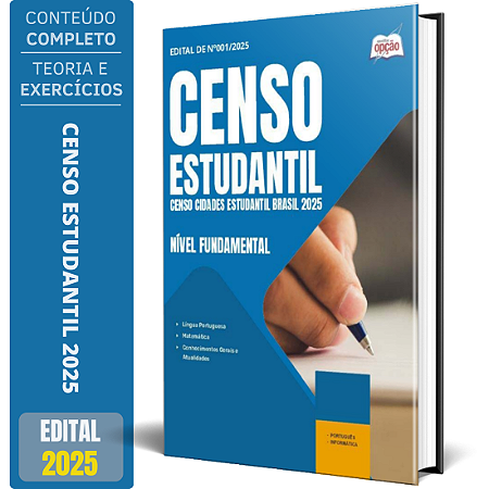 Apostila Censo Estudantil 2025 - Nível Fundamental - Agente Recenseador
