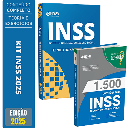 Kit Combo Apostila Técnico Do Inss + Caderno De Questões 2025