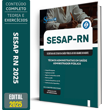 Apostila SESAP RN 2025 - Técnico Administrativo em Saúde - Administrador Público