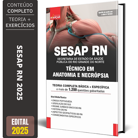 Apostila Sesap Rn 2025 - Técnico Em Anatomia E Necrópsia