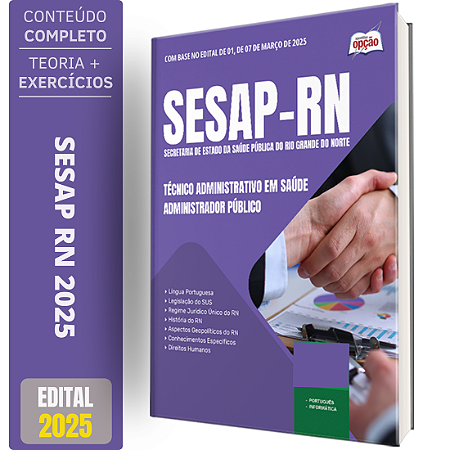 Apostila SESAP RN 2025 - Técnico Administrativo em Saúde - Administrador Público