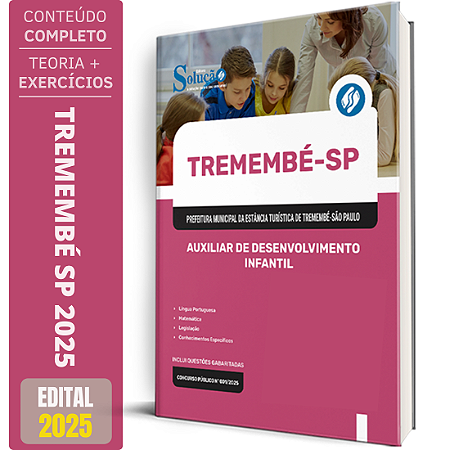 Apostila Prefeitura de Tremembé SP 2025 - Auxiliar de Desenvolvimento Infantil