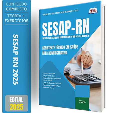 Apostila SESAP RN 2025 - Assistente Técnico em Saúde - Área: Administrativa