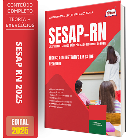 Apostila SESAP RN 2025 - Técnico Administrativo em Saúde - Pedagogo