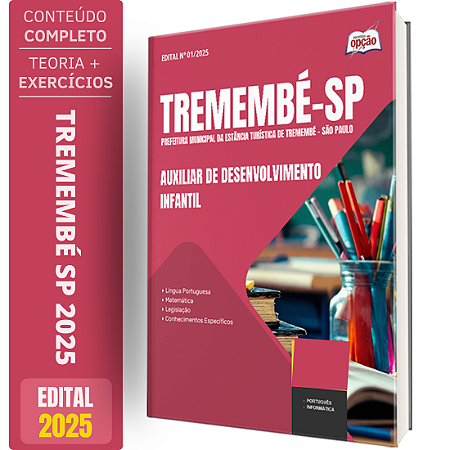 Apostila Prefeitura de Tremembé SP 2025 - Auxiliar de Desenvolvimento Infantil