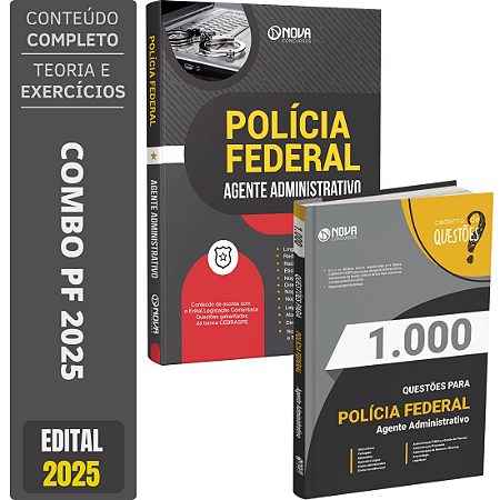 Kit Apostila Concurso PF 2025 - Agente Administrativo + Questões