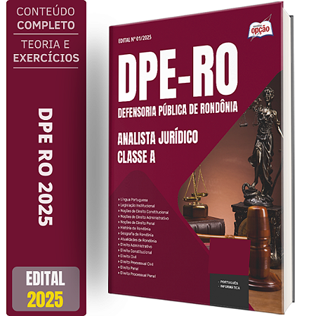Apostila DPE RO 2025 - Analista Jurídico - Classe A