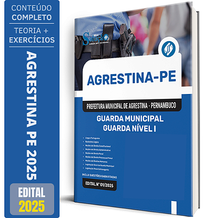 Apostila Prefeitura de Agrestina PE 2025 - Guarda Municipal - Guarda Nível I