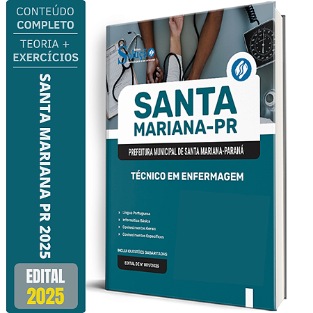 Apostila Prefeitura de Santa Mariana PR 2025 - Técnico em Enfermagem