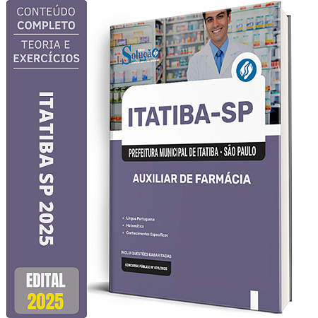 Apostila Prefeitura de Itatiba SP 2025 - Auxiliar de Farmácia