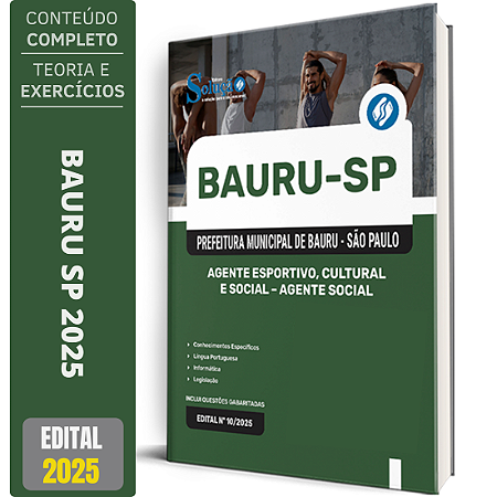 Apostila Prefeitura de Bauru SP 2025 - Agente Esportivo, Cultural e Social - Agente Social