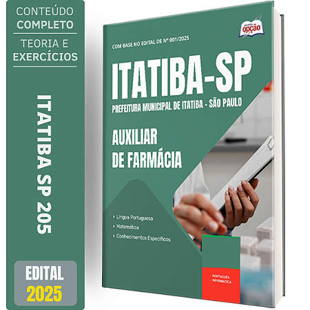 Apostila Prefeitura de Itatiba SP 2025 - Auxiliar de Farmácia