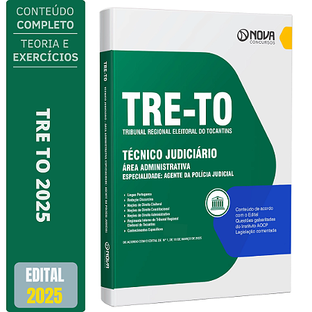 Apostila TRE TO 2025 - Técnico Judiciário - Agente da Polícia Judicial
