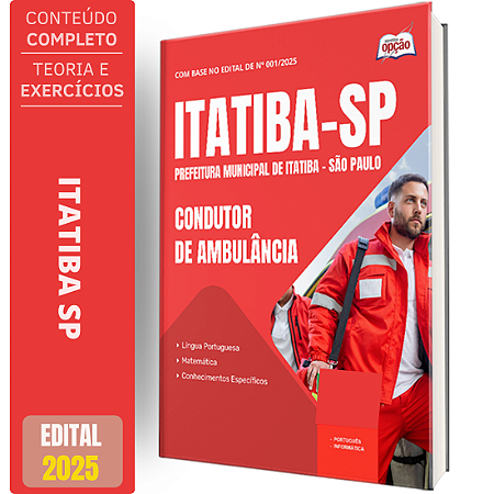 Apostila Prefeitura de Itatiba SP 2025 - Condutor de Ambulância
