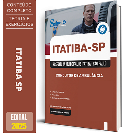 Apostila Prefeitura de Itatiba SP 2025 - Condutor de Ambulância
