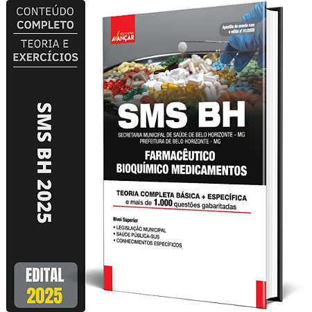 Apostila Sms Bh 2025 - Farmacêutico Bioquímico Medicamentos