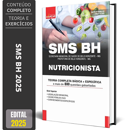 Apostila Concurso SMS BH 2025 - NUTRICIONISTA