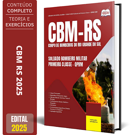 Apostila CBM RS 2025 - Soldado Bombeiro Militar Primeira Classe - QPBM