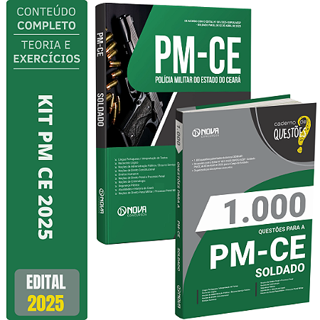 Kit Apostila Concurso PM CE 2025 - Soldado + Caderno de Testes
