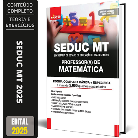 Apostila Seduc Mt 2025 - Professor (a) De Matemática