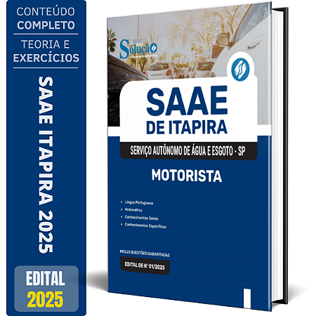 Apostila SAAE Itapira SP 2025 - Motorista