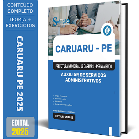 Apostila Prefeitura de Caruaru PE 2025 - Auxiliar de Serviços Administrativos