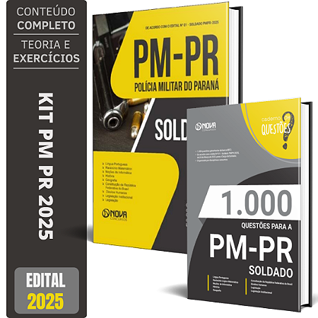 Kit Concurso Apostila PM PR - Soldado + Caderno de Testes