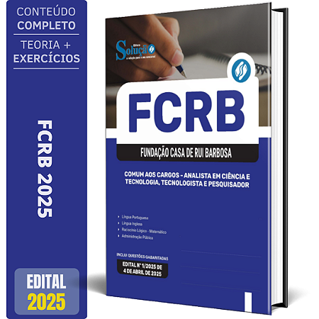 Apostila FCRB 2025 - Comum aos Cargos - Analista em Ciência e Tecnologia, Tecnologista e Pesquisador