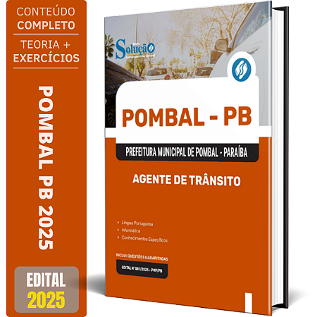 Apostila Prefeitura de Pombal PB 2025 - Agente de Trânsito