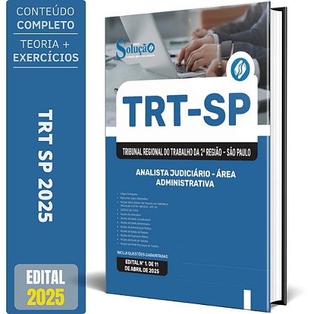 Apostila TRT SP 2ª Região 2025 - Analista Judiciário - Área Administrativa