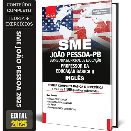 Apostila Sme João Pessoa Pb 2025 - Professor De Inglês
