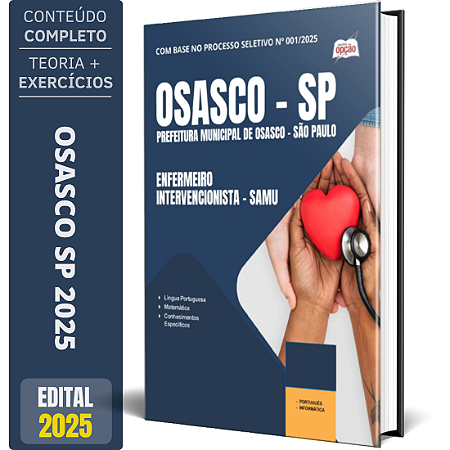 Apostila Prefeitura de Osasco SP 2025 - Enfermeiro Intervencionista - SAMU