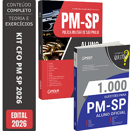 KIT Apostila CFO PM SP 2026 - Aluno Oficial + Livro 1000 Questões