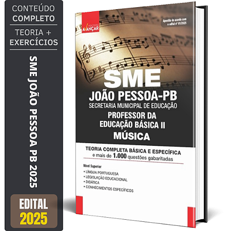 Apostila Concurso Sme João Pessoa Pb 2025 - Professor 2 - Música