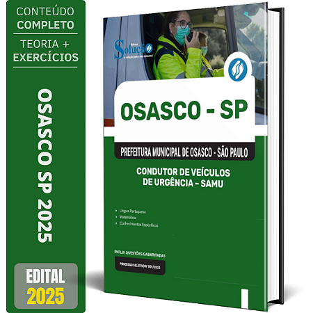 Apostila Osasco SP 2025 - Condutor de Veículos de Urgência - SAMU